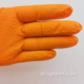 Verdickte orange Synthetikhandschuhe Anti -Slip -Industrie -Vinylnitrilmischung Diamant Texturhandschuhe